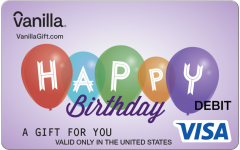 Vanilla Visa Birthday Balloons Gift Card